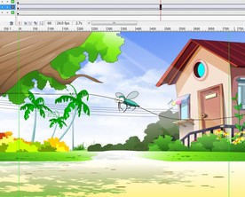 蚊子在野外飞翔的动画6秒