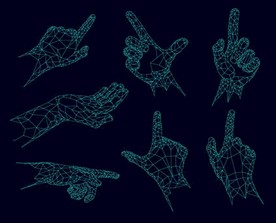 矢量科技线条手型手指素材
