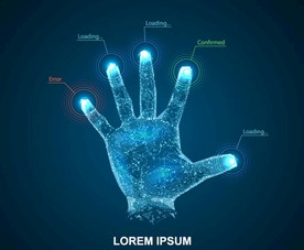 矢量智能科技指纹识别技术插画