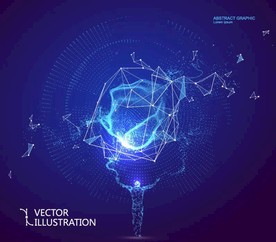 科技粒子的人托起未来矢量素材