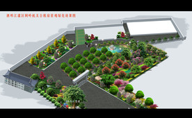 办公楼前苗圃绿化效果图