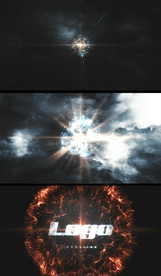 乌云中能量球突然爆炸震撼标志开