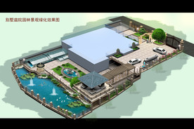 别墅庭院景观鸟瞰效果