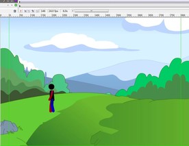 火柴人在野外走路6秒动画