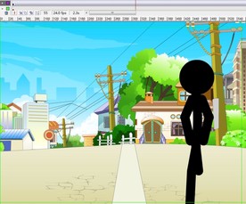 大马路上行走着的火柴人6秒