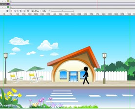 火柴人经过路边的茶室8秒