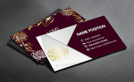 简洁大方花纹酒店名片