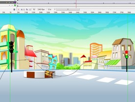 交通站岗位置有蝴蝶飞过动画6秒