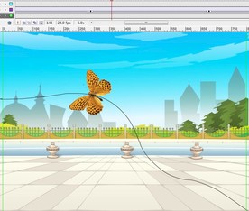 公路在道路边飞过9秒动画