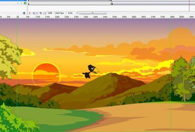 黄昏日落飞翔的乌鸦10秒