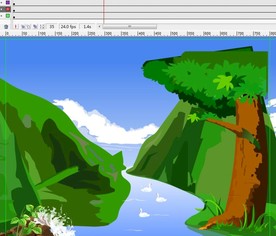 溪水留下的鹅游泳动画6秒