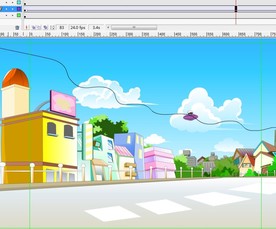 飞碟UFO在城市上空飞过11秒