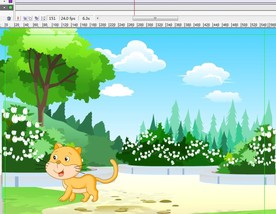 猫咪在花坛旁边走过动画10秒