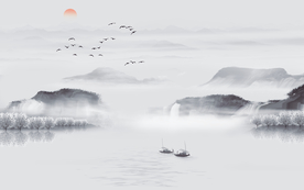 水墨山水 大型山水壁画