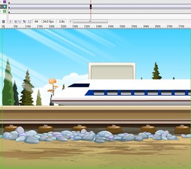 火车在铁道前面行驶而过动画10