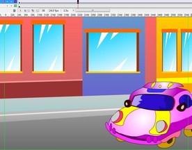 小汽车冒烟拐弯6秒动画
