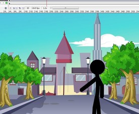 火柴人从远处走过来6秒