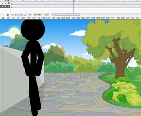 一个从后面小道走过来的火柴人6