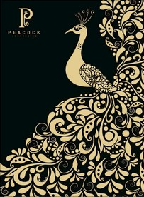 矢量孔雀剪纸艺术