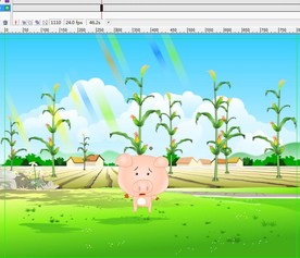 一只小猪在玉米地说话50秒