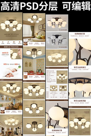 淘宝复古吸顶灯具详情页描述模板