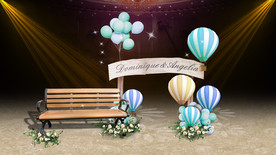 沙滩旅行热气球主题迎宾区