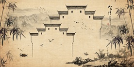 水墨山水装饰画背景墙