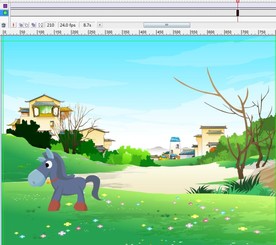 小马驹在农村附近走动12秒