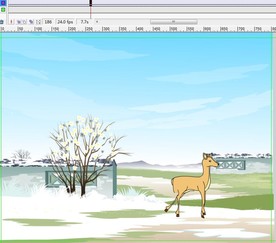 一头鹿在破旧院子走过11秒