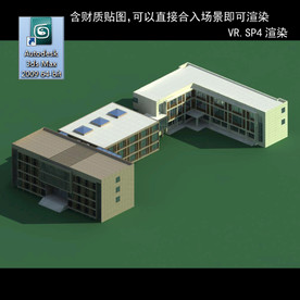 写字楼 现代办公楼 建筑模型图