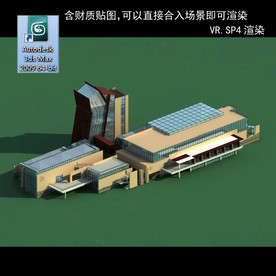 写字楼 现代办公楼 建筑模型图