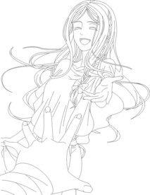 卡通动漫素描画