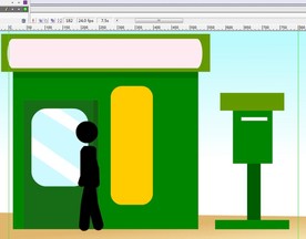 火柴人在邮局面前走过10秒