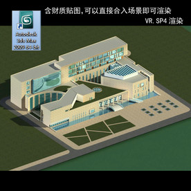 写字楼 现代办公楼 建筑模型图