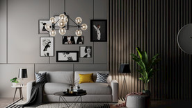 现代北欧背景墙 沙发背景