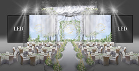 浅蓝色森系主题仪式区