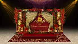 红金色欧式婚礼迎宾区