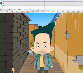 人物从狭小破旧的巷子走来6秒