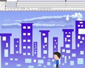 扁平人物下运动规律走动10秒