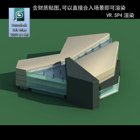 写字楼 现代办公楼 建筑模型图