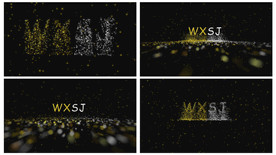 原AE洪水粒子logo文字模板