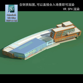 写字楼 现代办公楼 建筑模型图