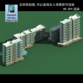 写字楼 现代办公楼 建筑模型图