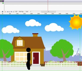 火柴人经过褐色房子10秒