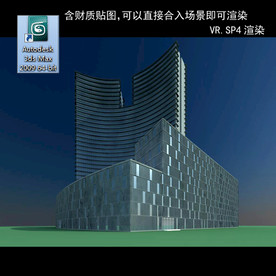 写字楼 现代办公楼 建筑模型图