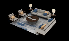 中式沙发3d模型