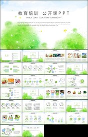 绿色清新水墨教育教学公开课说课