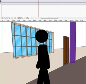 粗火柴人从走廊走过9秒