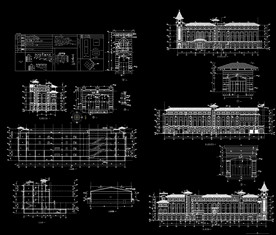 欧式会所建筑设计图纸