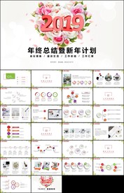 创意手绘水彩风2019年终总结